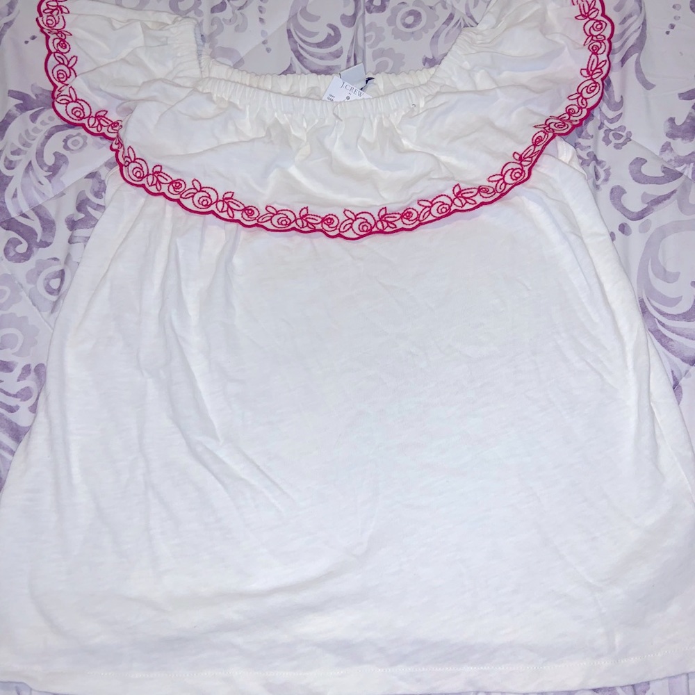 J. Crew - Off the Shoulder Shirt, White Size Small